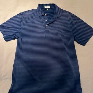 Peter Millar Navy and Black Striped Polo Shirt